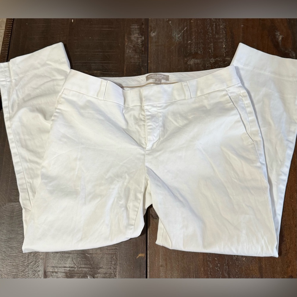 Banana Republic Hampton Fit White Pants Size 8 EUC